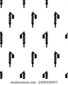 Shock Absorber Icon Seamless Pattern, Device To Absorb And Damp Shock Impulses Vector Art Illustration