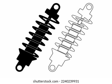 shock absorber icon set isolated on white background