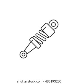 Shock absorber icon in thin outline style. Transportation motorcycle bike parts pressure mechanical 