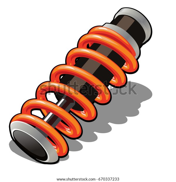 Shock Absorber Isolated On White Background Stock Vector Royalty Free 670337233