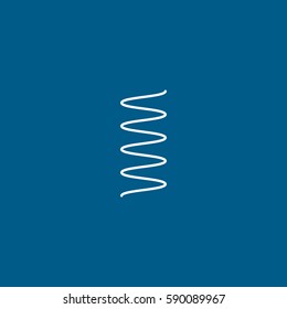 Shock Absorber Line Icon On Blue Background