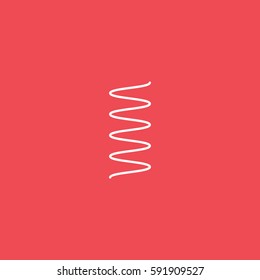 Shock Absorber Line Icon On Red Background