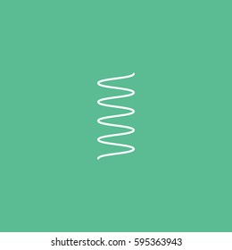 Shock Absorber Line Icon On Green Background