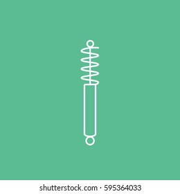 Shock Absorber Line Icon On Green Background