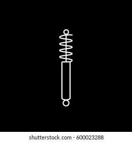 Shock Absorber Line Icon On Black Background