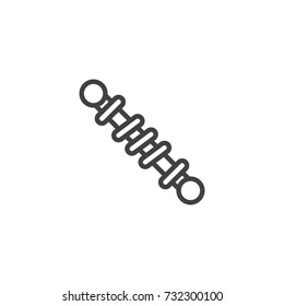 Shock absorber line icon, outline vector sign, linear style pictogram isolated on white. Symbol, logo illustration. Editable stroke