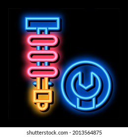 Vector de señal de luz de neón de Shock Absorber. Icono brillante símbolo de Shock Absorber. ilustración de símbolo transparente