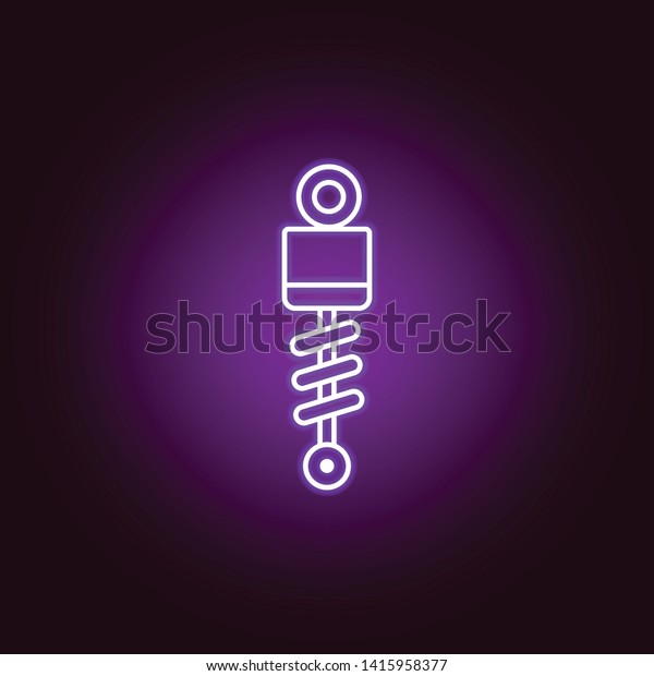shock absorber outline icon\
in neon style. Elements of car repair illustration in neon style\
icon. Signs and symbols can be used for web, logo, mobile app, UI,\
UX