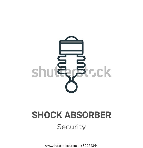 Shock\
absorber outline vector icon. Thin line black shock absorber icon,\
flat vector simple element illustration from editable security\
concept isolated stroke on white\
background