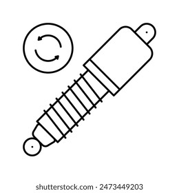 shock absorber replacement line icon vector. shock absorber replacement sign. isolated contour symbol black illustration