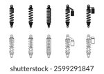 shock absorber set vector illustration isolated on white background.