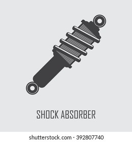 Shock absorber spring. Vector flat illustration isolated on white background.
