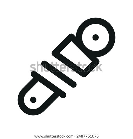 Shock absorber UI icon, car suspension spring minimal line vector symbol