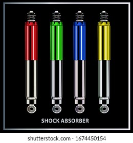 Shock Absorber. Vector illustration isolated on blck background