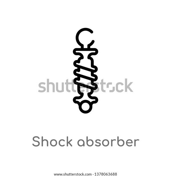 shock absorber vector line icon. Simple\
element illustration. shock absorber outline icon from security\
concept. Can be used for web and\
mobile
