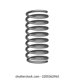 Shock absorber vehicle spare part isolated icon. Vector spring car detail compression and extension elastic object. Retro helical or coil spring designed for tension, suspension mechanism detail