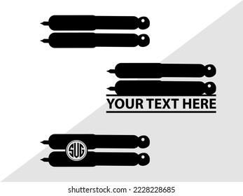 Shock Absorbers Monogram Printable Vector Illustration