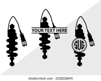 Shock Absorbers Monogram Printable Vector Illustration