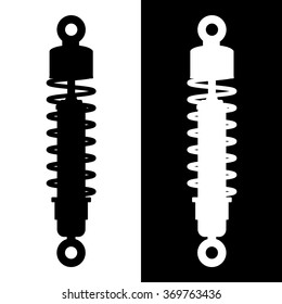 Absorbentes de choque. Icono del vector. Aislado sobre fondo blanco y negro.