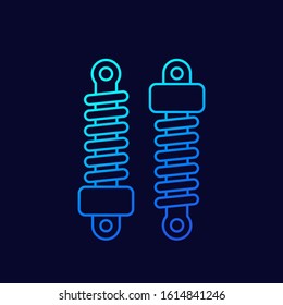 shock absorbers, vector line icon