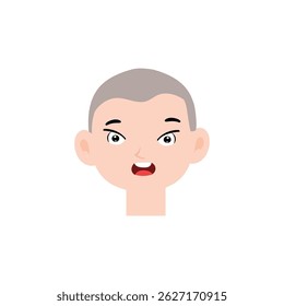 Shock, angry expression boy cartoon collection