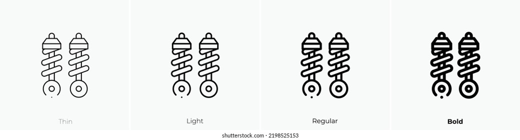 shock breaker icon. Thin, Light Regular And Bold style design isolated on white background