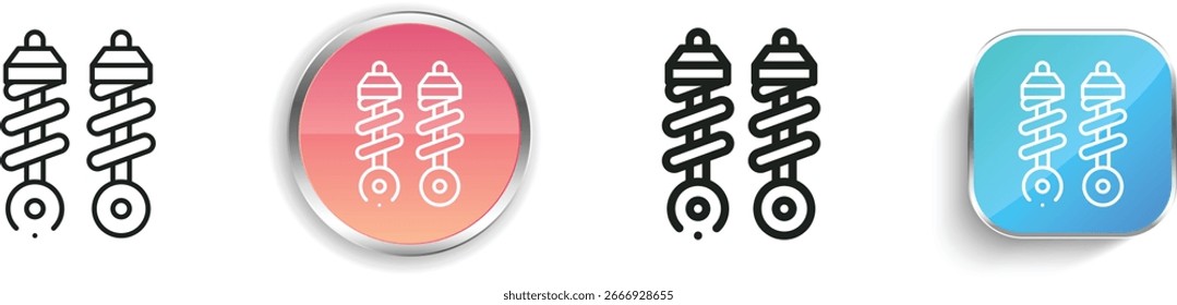shock breaker icon. Thin Linear, Regular and Button Style Design Isolated On White Background