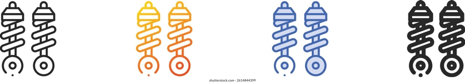 shock breaker icon.Thin Linear, Gradient, Blue Stroke and bold Style Design Isolated On White Background