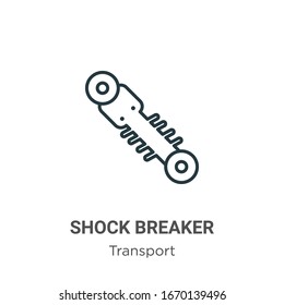 Icono vectorial de contorno de rotura de choque. Icono de interruptor de choque negro en línea delgada, ilustración de elemento simple vector plano del concepto de transporte editable trazo aislado en fondo blanco