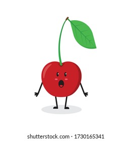 shock cherry fruit cute character mascot vector design