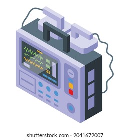 Shock defibrillator icon isometric vector. Heart aed. Cardiac cpr