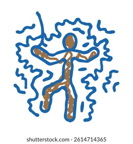 shock electricity doodle icon sketch vector. shock electricity sign. isolated symbol illustration