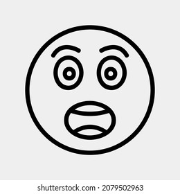 Icono de choque emoticono ilustración vector en estilo de línea, uso para presentación de aplicación móvil del sitio web