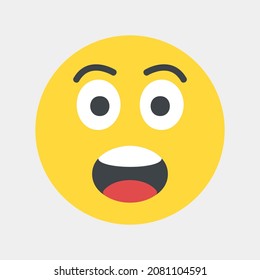 Shock emoji icon vector illustration in flat style, use for website mobile app presentation