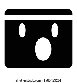 shock emoticon glyph vector design