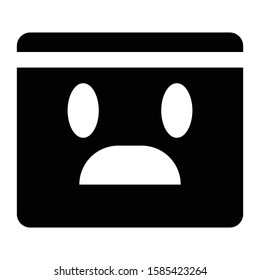 shock emoticon glyph vector design