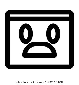 shock emoticon icon outline vector design