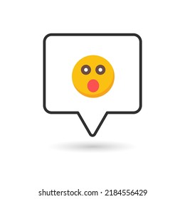 Shock emoticon on white background