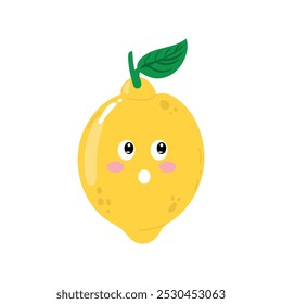 shock expression lemon emoticon design element