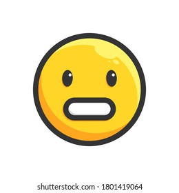 shock face emoji flat icon