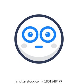 shock face flat emoji icon