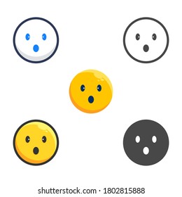 cara de choque, paquete de iconos plano