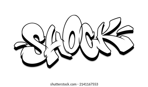 Shock Font In Graffiti Style. Vector Illustration.