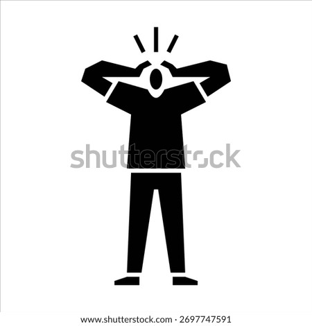 shock gesture glyph icon. surprise gesture illustration.