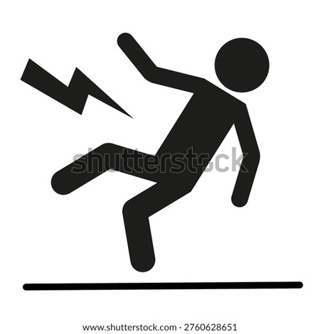 Shock hazard icon. Lightning bolt symbol. Electric danger Vector. Power strike sign. EPS 10.