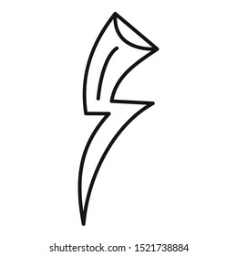 Shock lightning bolt icon. Outline shock lightning bolt vector icon for web design isolated on white background