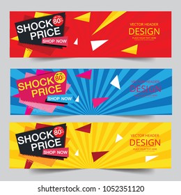 Shock price up to 80% Off Vector polygonal colorful banner web header design Abstract geometric shape. Can be adapt to Brochure, Annual Report, Magazine, Poster, Corporate Presentation web header.