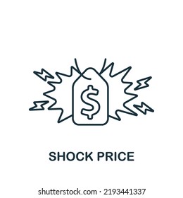 Shock Price icon. Line simple line Retail icon for templates, web design and infographics