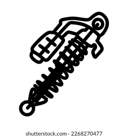 Shock racing motorcycle suspension outline icon. Vector illustration from world championship motorcycle racing competition equipment in trendy style. Editable graphic resources for many purposes. 