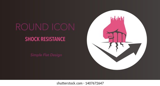 Shock resistance round icon. Simple flat design.